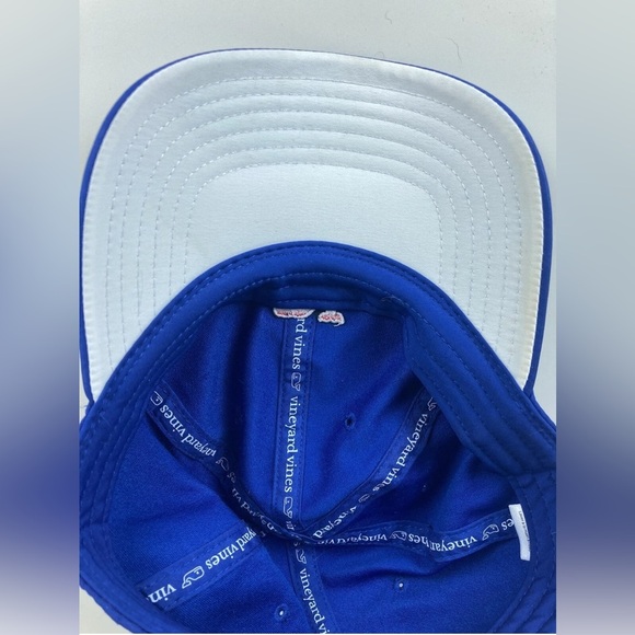 Vineyard Vines Adult Cap Blue Hat Whale Logo Adjustable Strapback - Picture 4 of 5